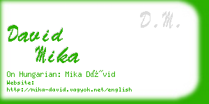 david mika business card